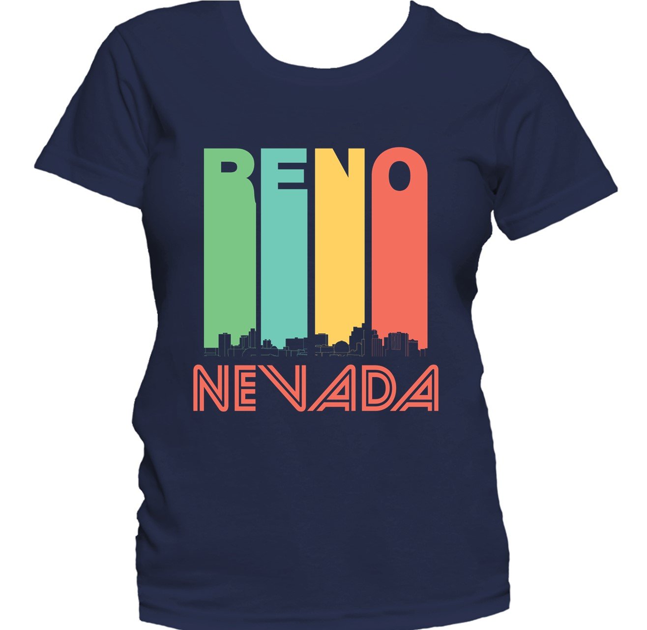 Retro 1970's Style Reno Nevada Skyline Women's T-Shirt