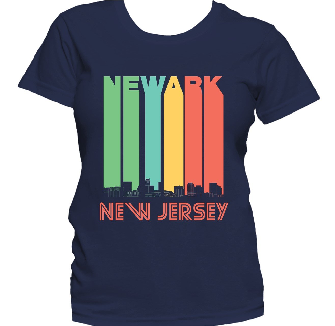 Retro 1970's Style Newark New Jersey Skyline Women's T-Shirt