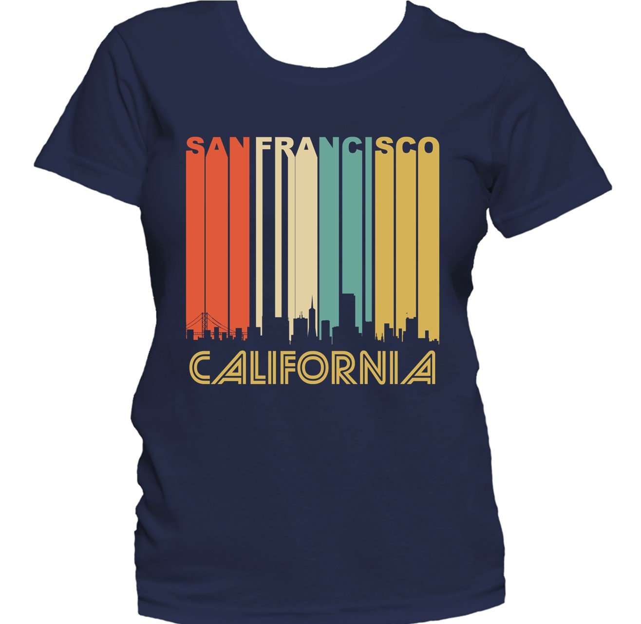 Retro 1970's Style San Francisco California Downtown Skyline Women's T-Shirt