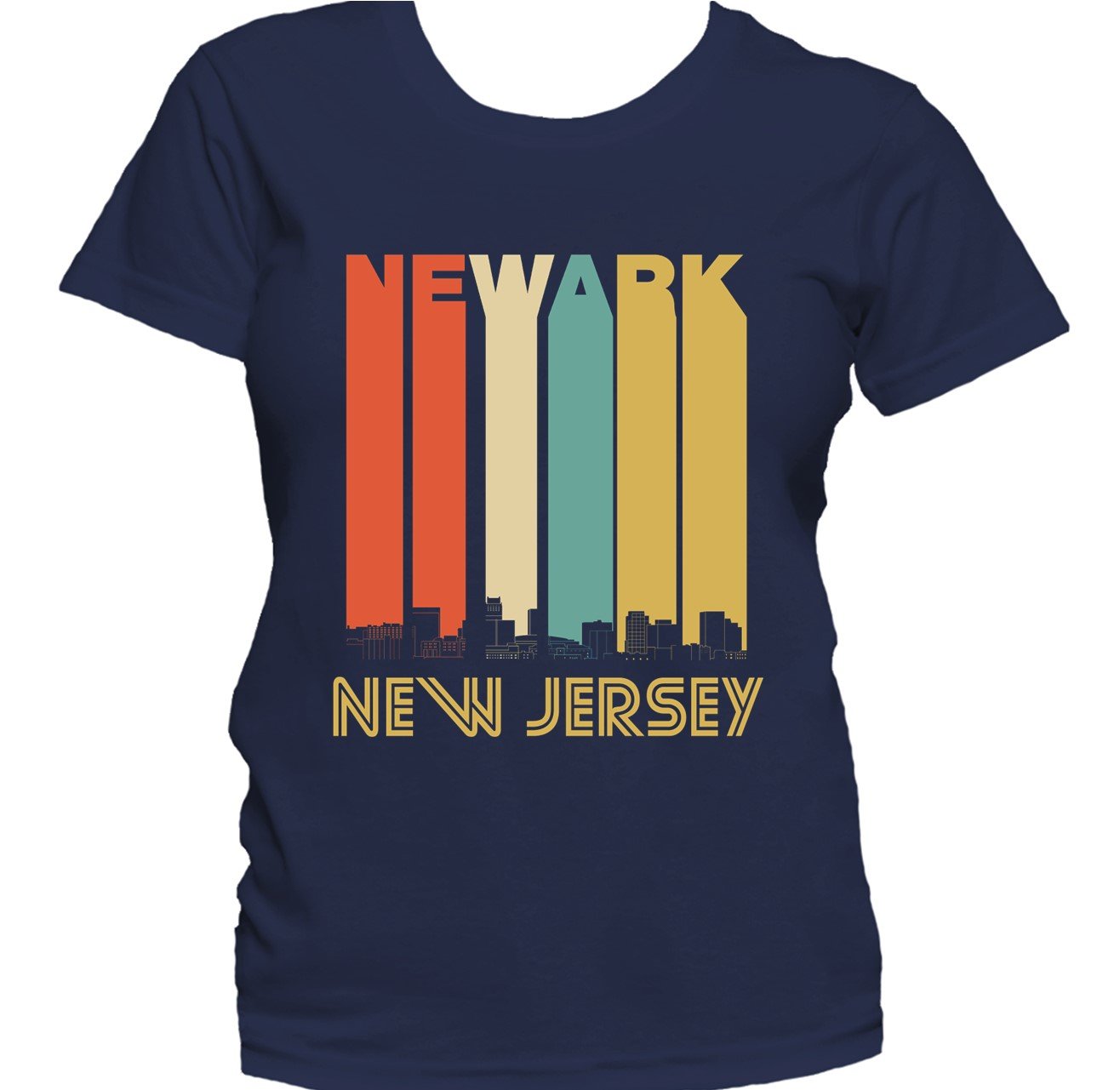 Retro 1970's Style Newark New Jersey Skyline Women's T-Shirt