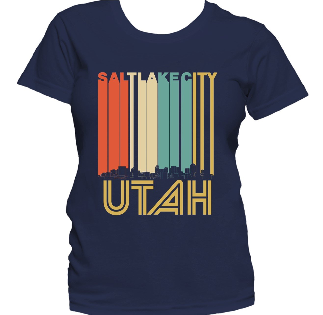 Retro 1970's Style Salt Lake City Utah Skyline Women's T-Shirt