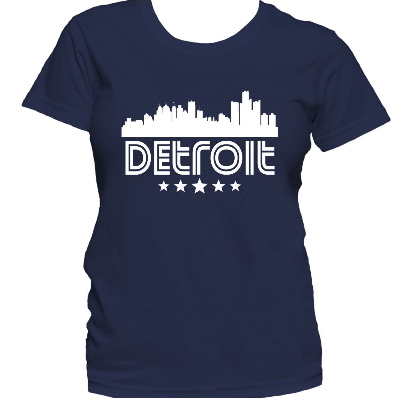 Detroit Michigan Skyline Retro Style Women's T-Shirt