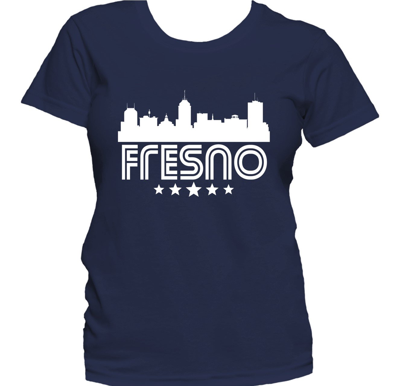 Fresno California Skyline Retro Style Women's T-Shirt