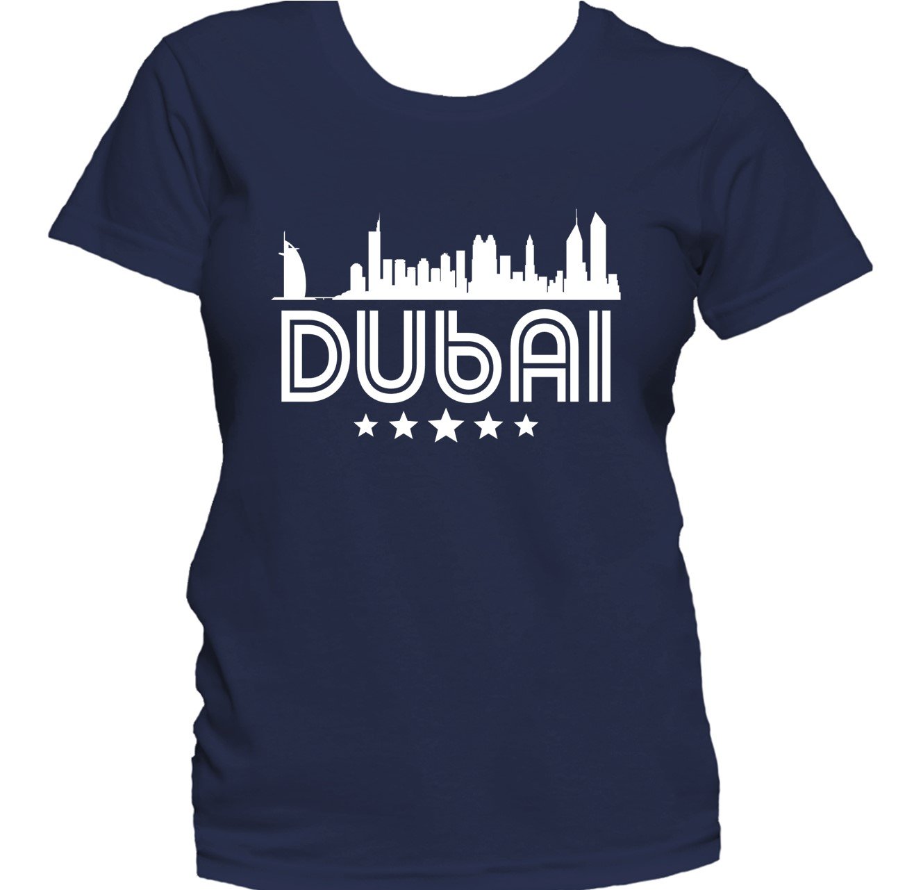 Dubai United Arab Emirates Skyline Retro Style Women's T-Shirt