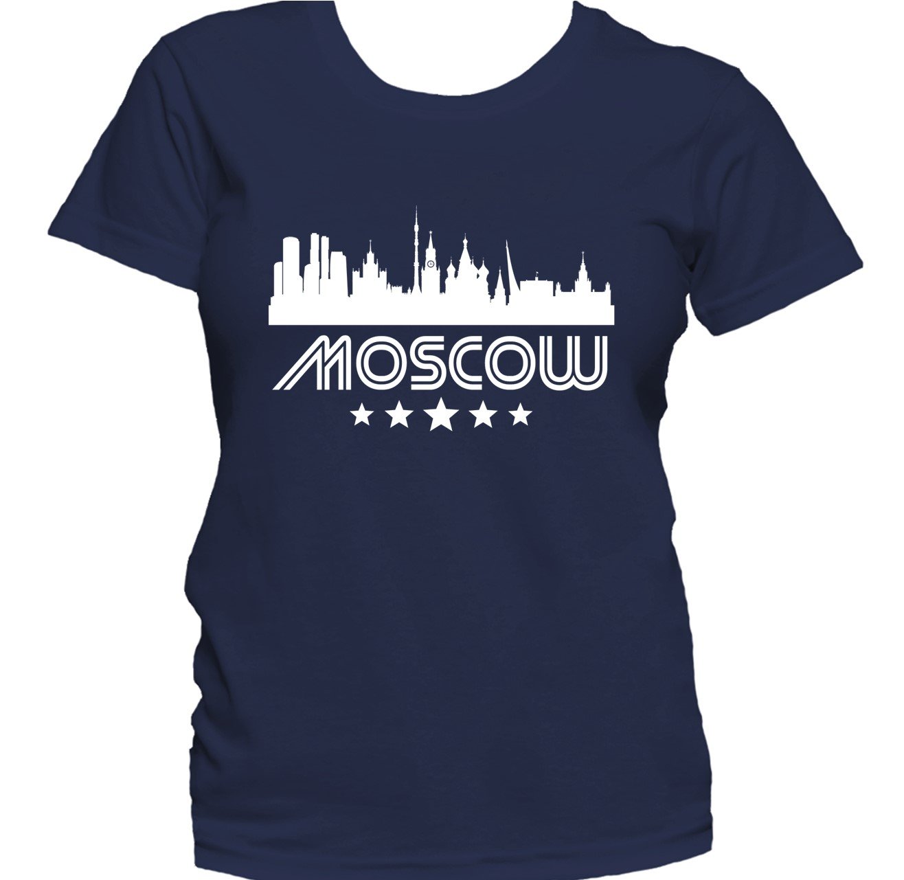 Moscow Russia Skyline Retro Style Women's T-Shirt