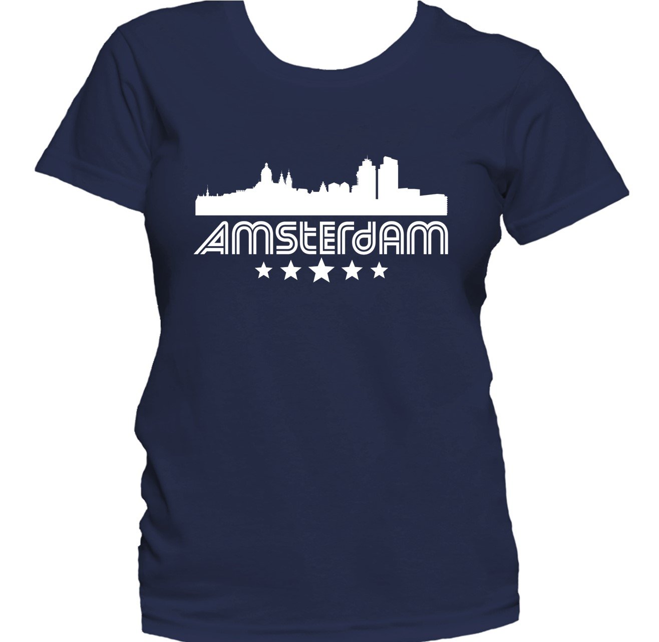 Amsterdam Netherlands Skyline Retro Style Women's T-Shirt