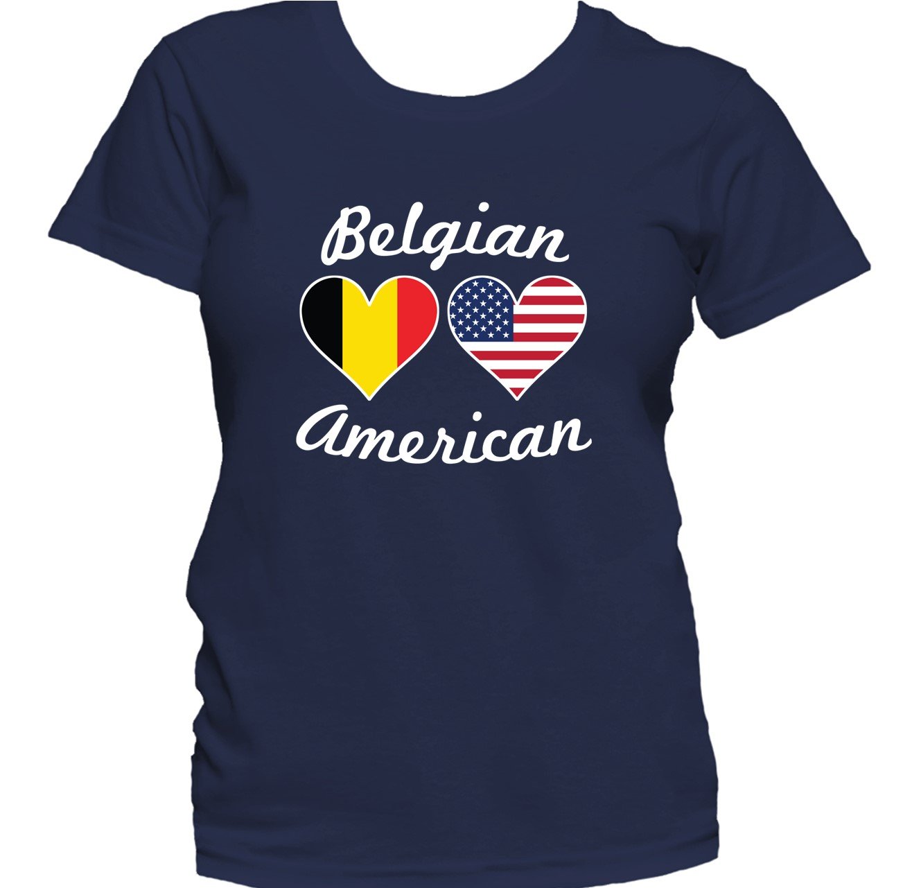 Belgian American Heart Flags Women's T-Shirt