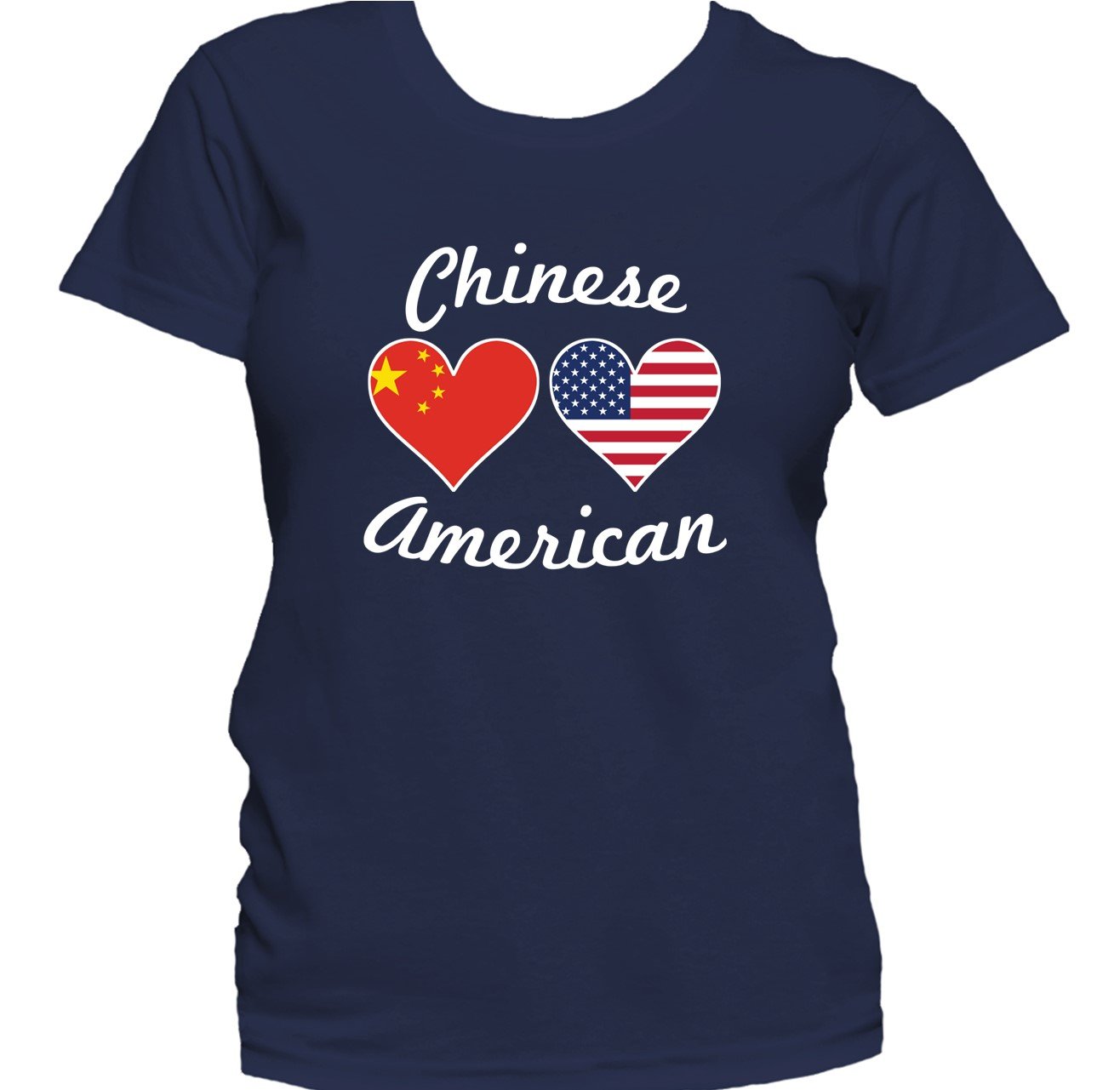 Chinese American Heart Flags Women's T-Shirt