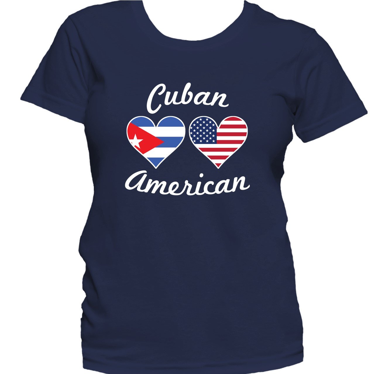 Cuban American Heart Flags Women's T-Shirt
