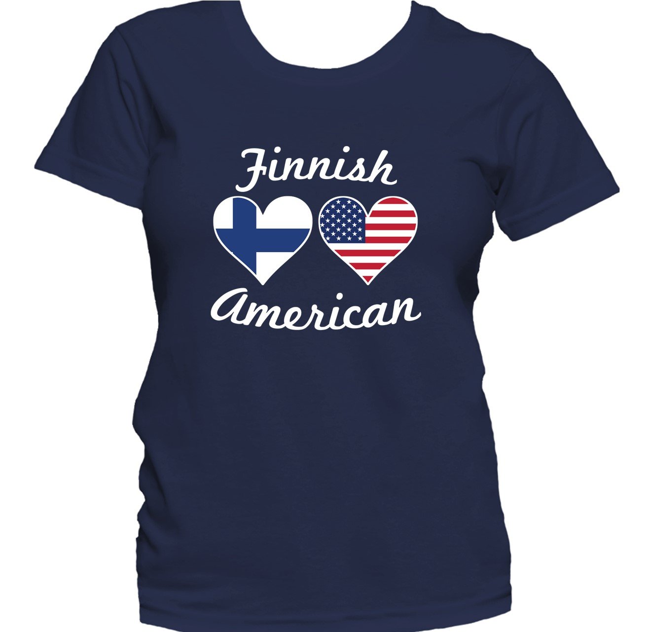 Finnish American Heart Flags Women's T-Shirt