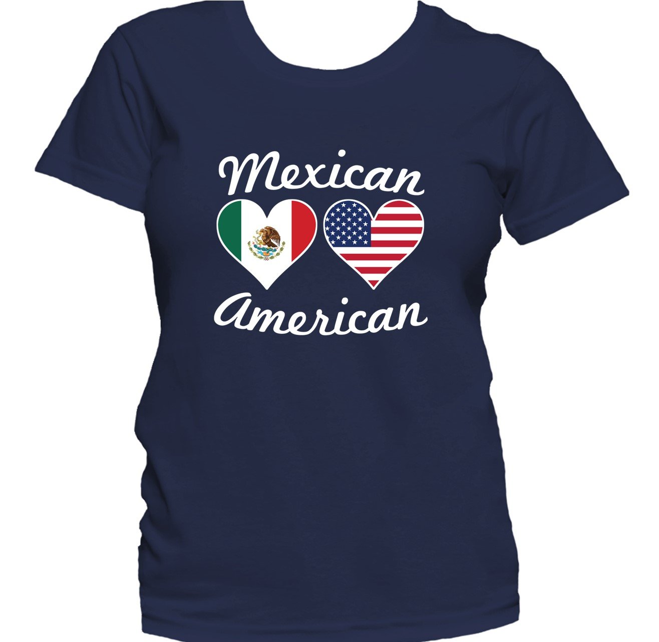 Mexican American Heart Flags Women's T-Shirt