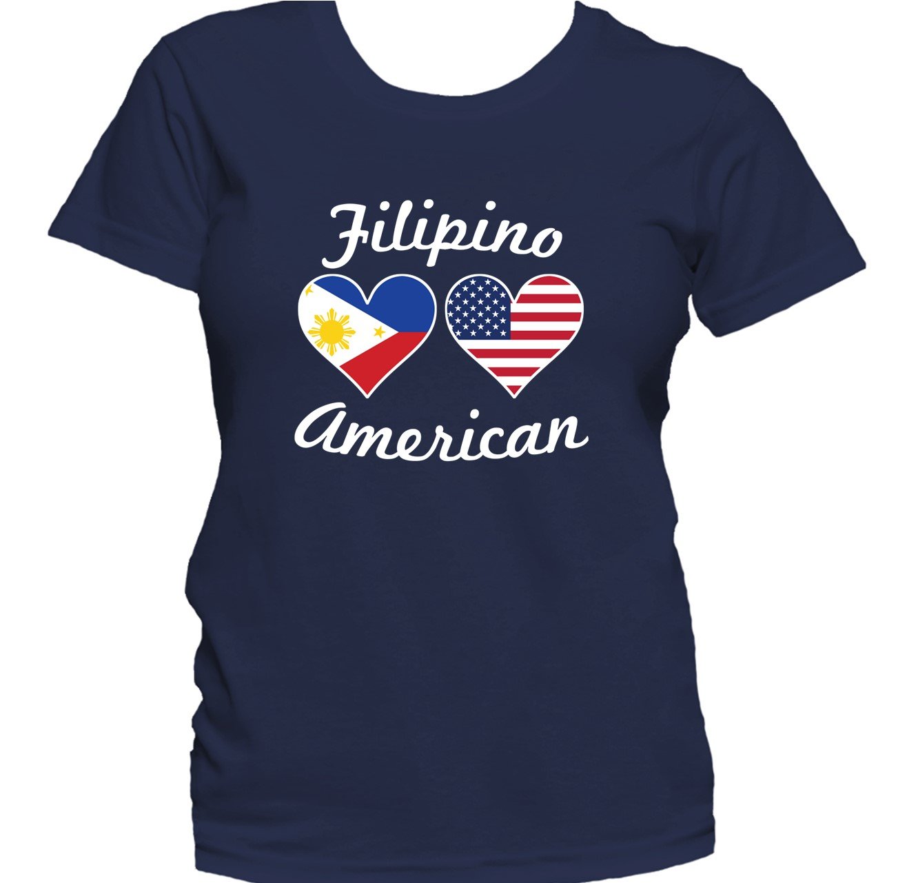 Filipino American Heart Flags Women's T-Shirt