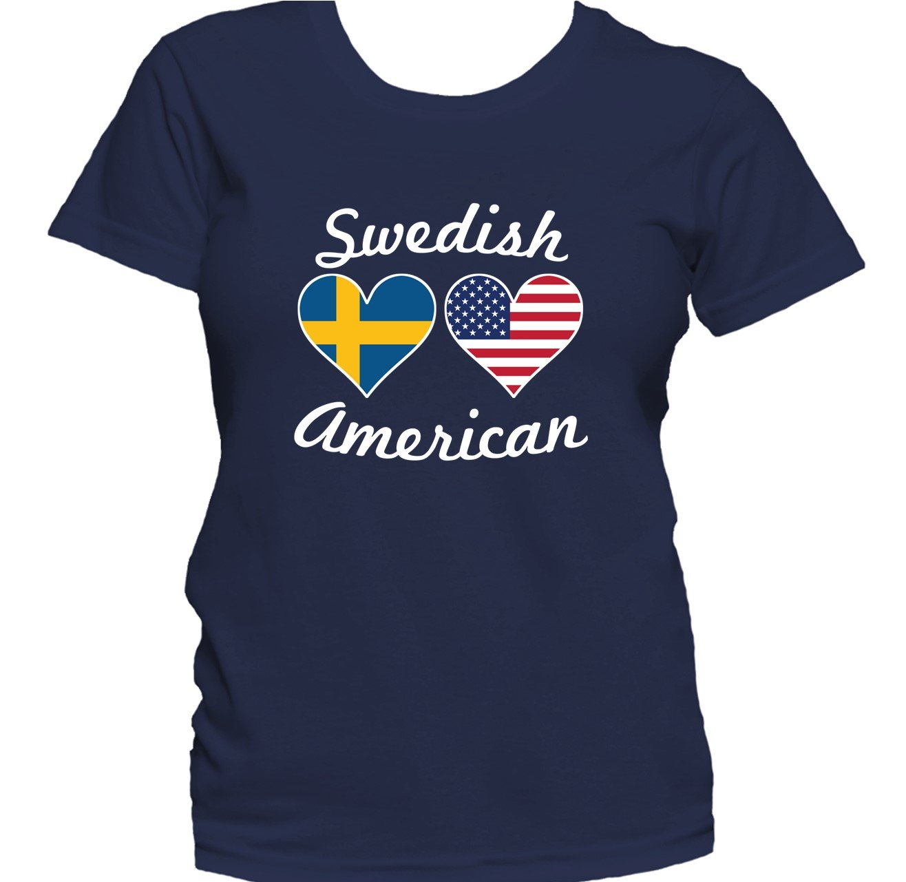 Swedish American Heart Flags Women's T-Shirt