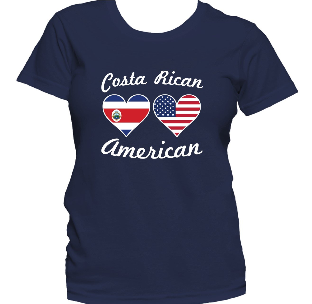 Costa Rican American Heart Flags Women's T-Shirt