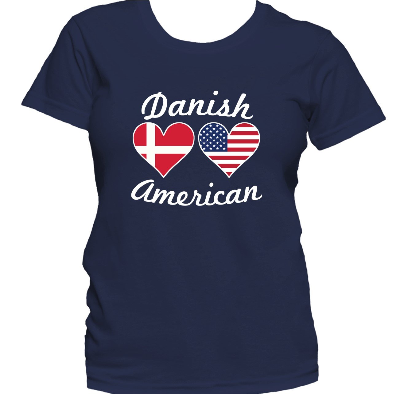 Danish American Heart Flags Women's T-Shirt