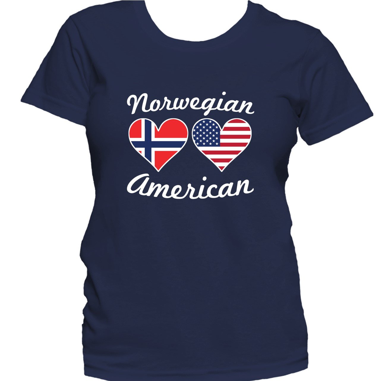 Norwegian American Heart Flags Women's T-Shirt