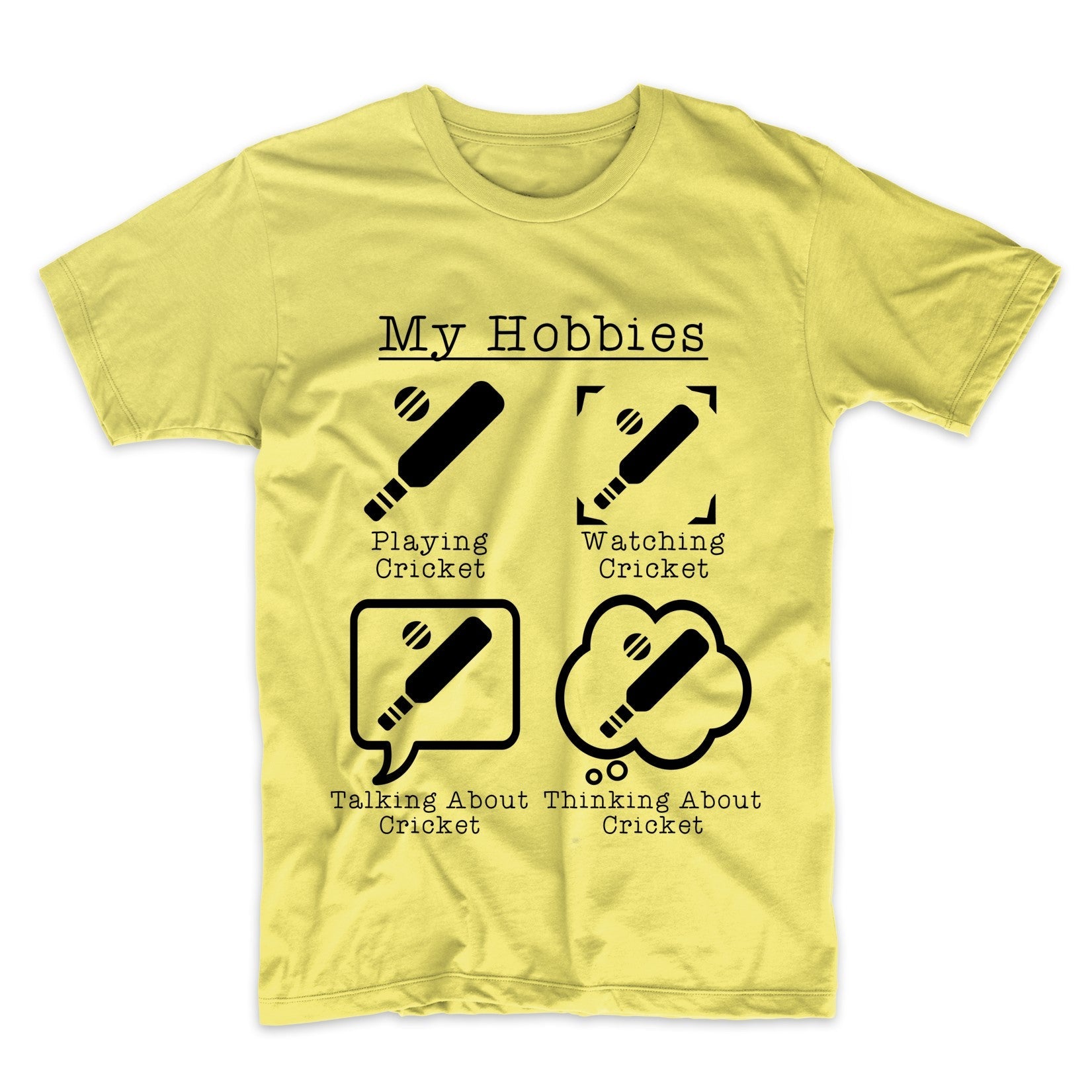 My Hobbies Playing Cricket Funny Cricket Player T-Shirt