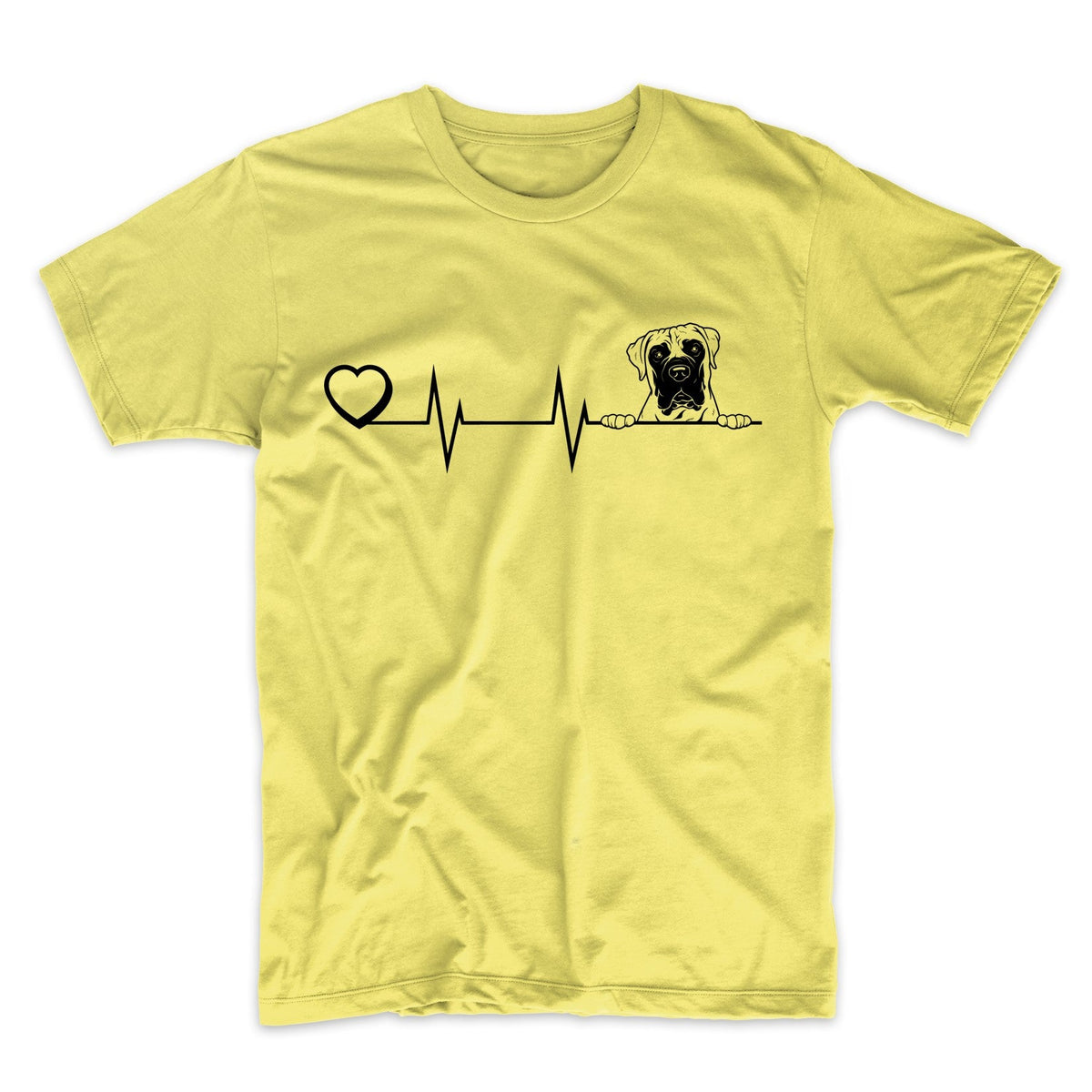 Heart Heartbeat Line Chart Mastiff Dog Breed T-Shirt