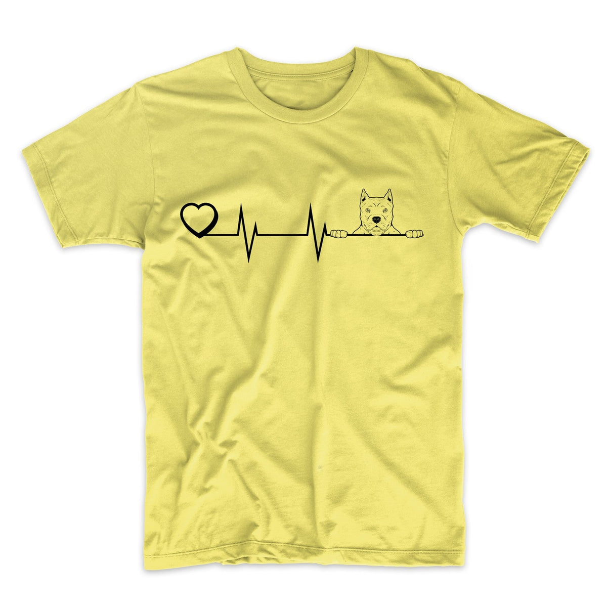 Heart Heartbeat Line Chart Pit Bull Dog Breed T-Shirt