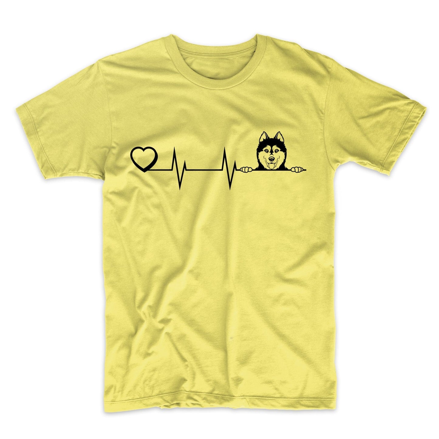 Heart Heartbeat Line Chart Siberian Husky Dog Breed T-Shirt