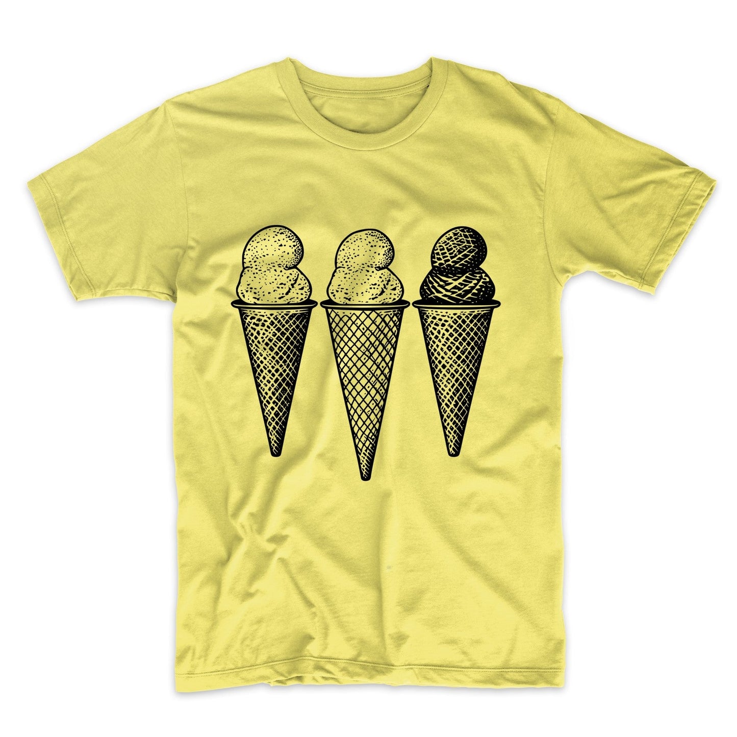 Three Ice Cream Cones Fun Minimalist T-Shirt