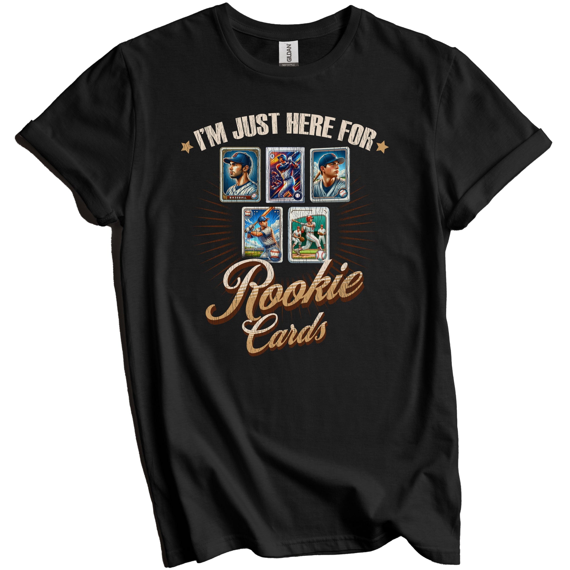 I'm Just Here For Rookie Cards Funny Baseball Card Collector T-Shirt