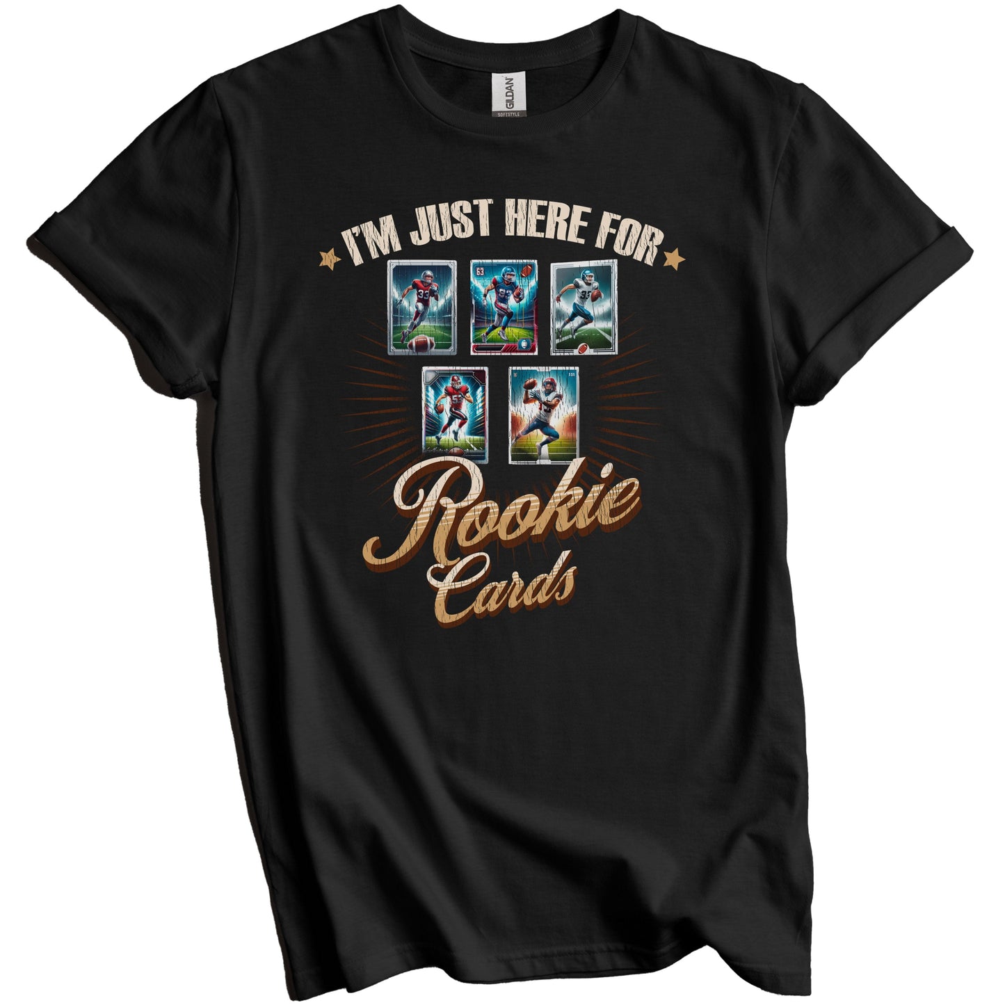 I'm Just Here For Rookie Cards Funny Football Card Collector T-Shirt