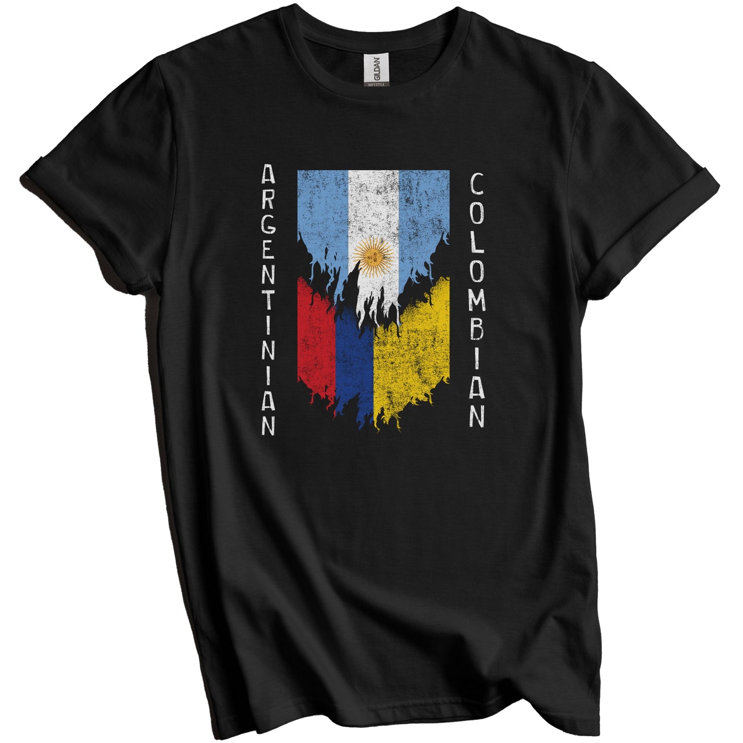 Argentinian Colombian Flags Ripped Torn Argentina Colombia T-Shirt