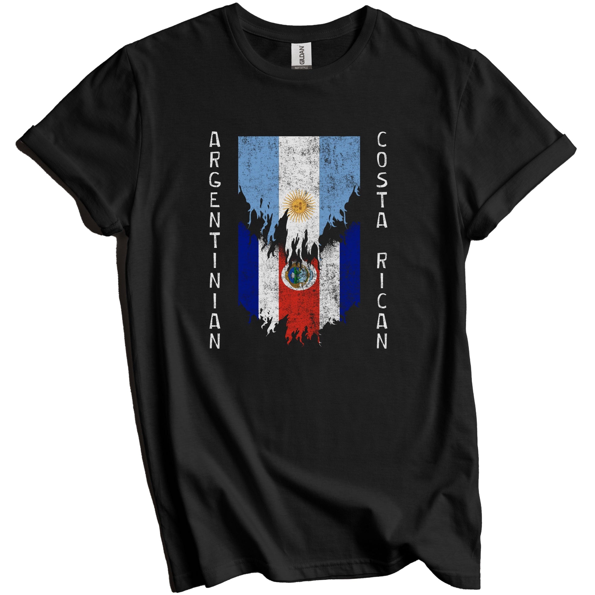 Argentinian Costa Rican Flags Ripped Torn Argentina Costa Rica T-Shirt