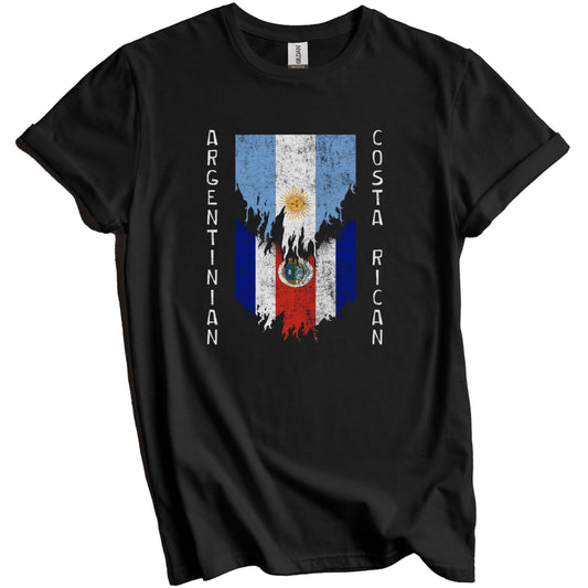 Argentinian Costa Rican Flags Ripped Torn Argentina Costa Rica T-Shirt
