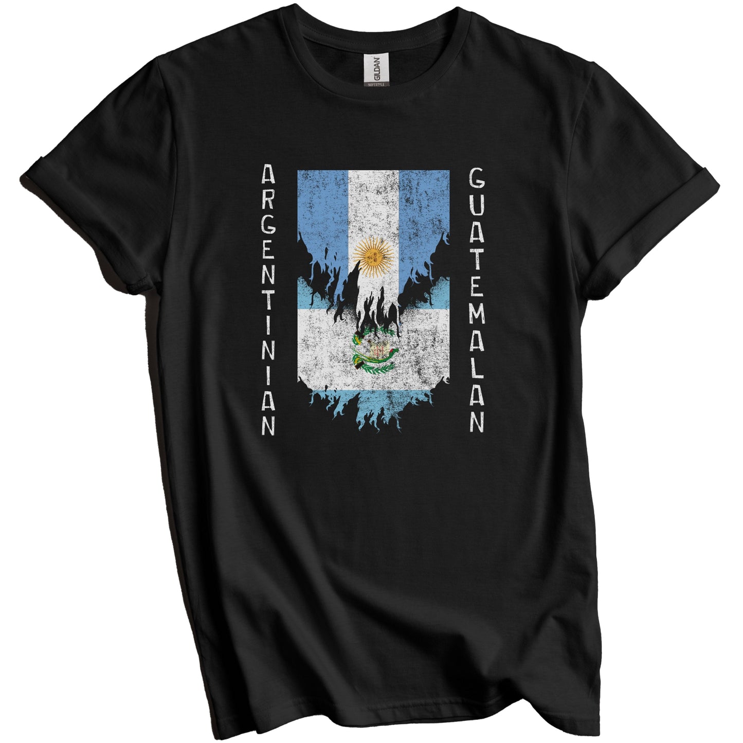 Argentinian Guatemalan Flags Ripped Torn Argentina Guatemala T-Shirt