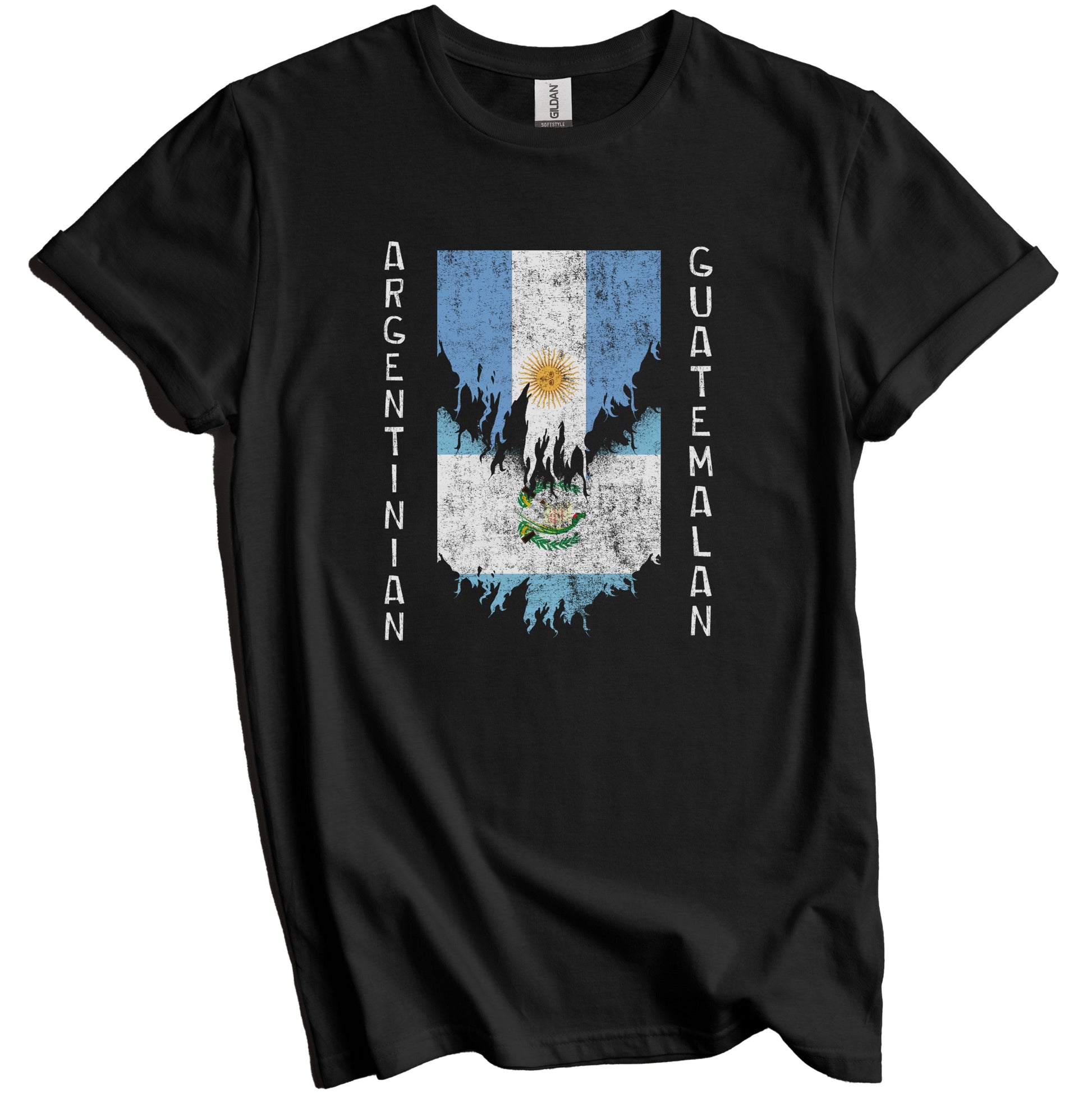 Argentinian Guatemalan Flags Ripped Torn Argentina Guatemala T-Shirt