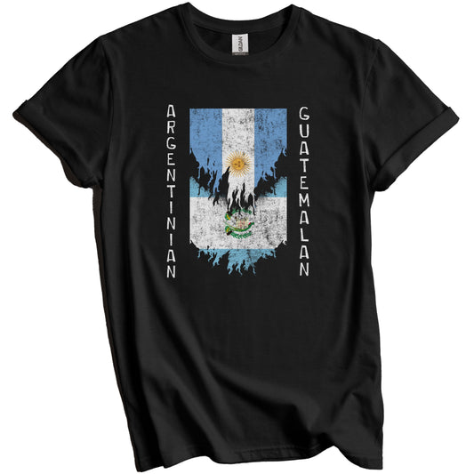 Argentinian Guatemalan Flags Ripped Torn Argentina Guatemala T-Shirt