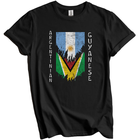 Argentinian Guyanese Flags Ripped Torn Argentina Guyana T-Shirt