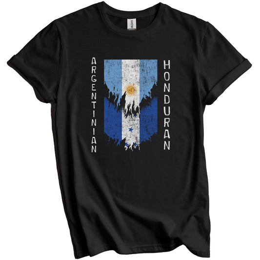 Argentinian Honduran Flags Ripped Torn Argentina Honduras T-Shirt