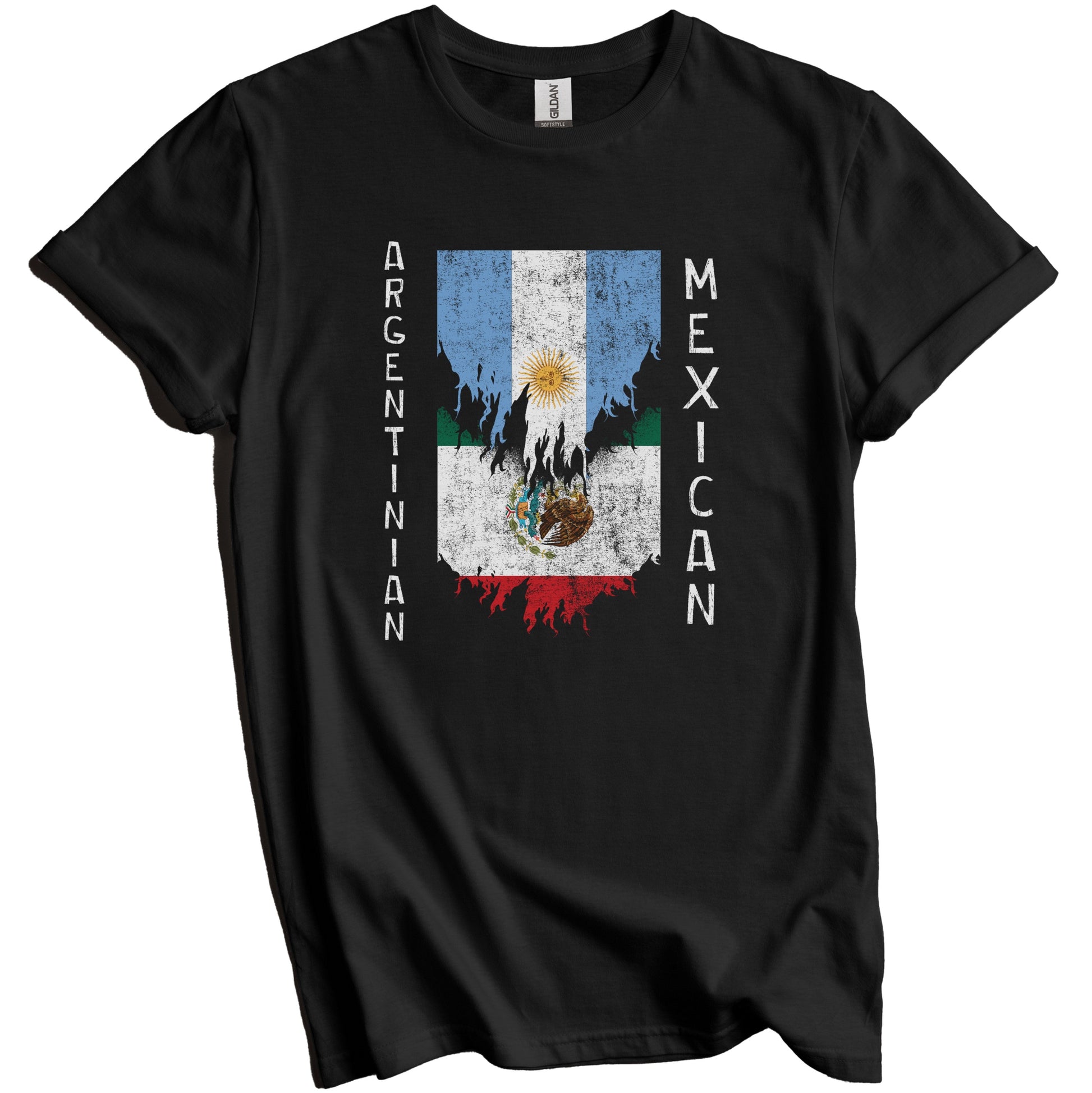 Argentinian Mexican Flags Ripped Torn Argentina Mexico T-Shirt
