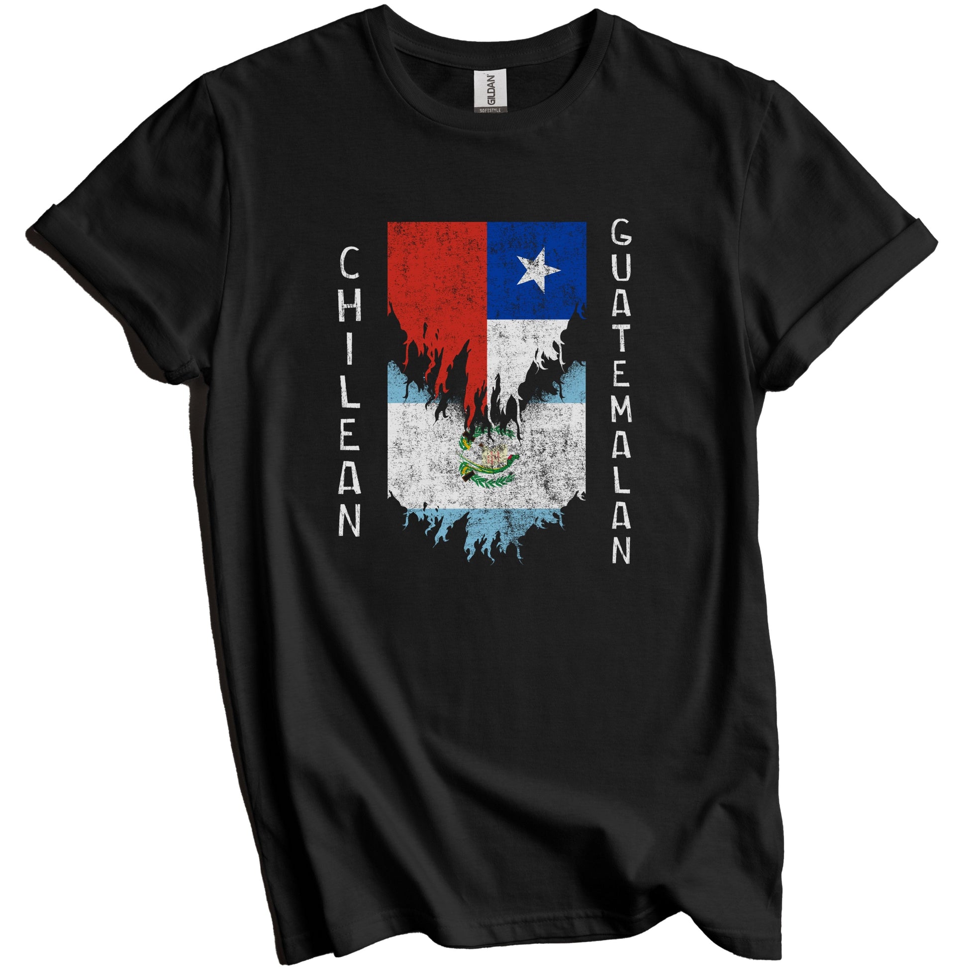 Chilean Guatemalan Flags Ripped Torn Chile Guatemala T-Shirt