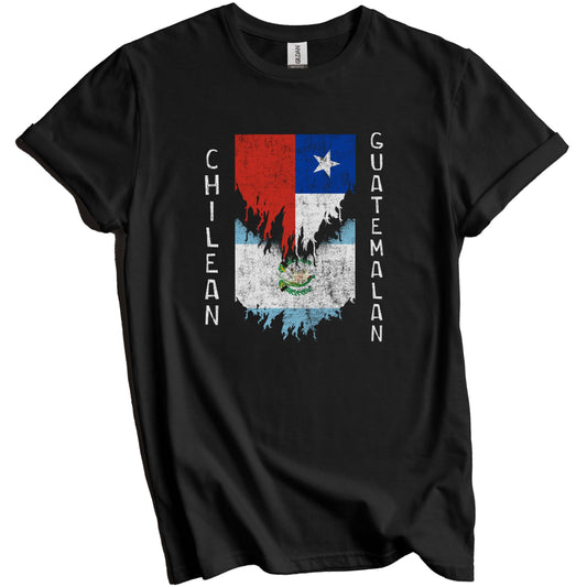 Chilean Guatemalan Flags Ripped Torn Chile Guatemala T-Shirt