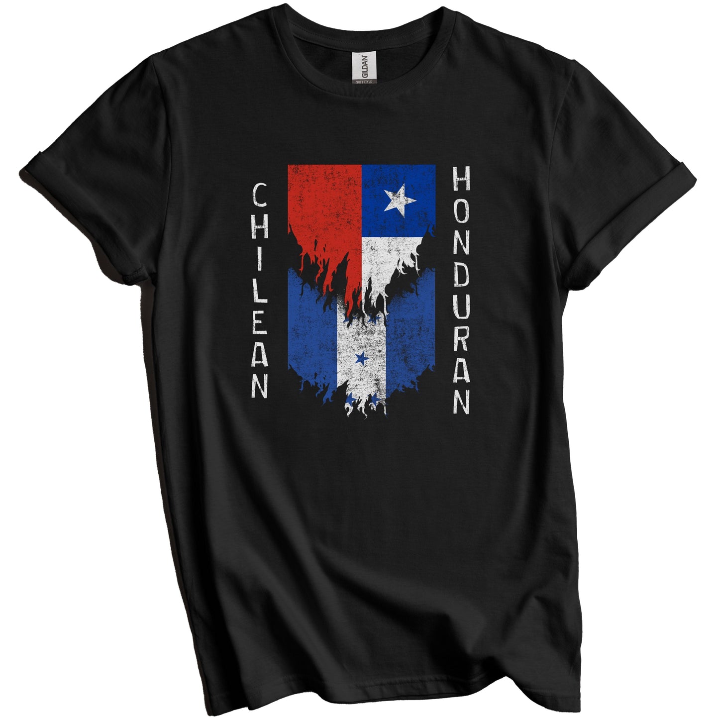 Chilean Honduran Flags Ripped Torn Chile Honduras T-Shirt