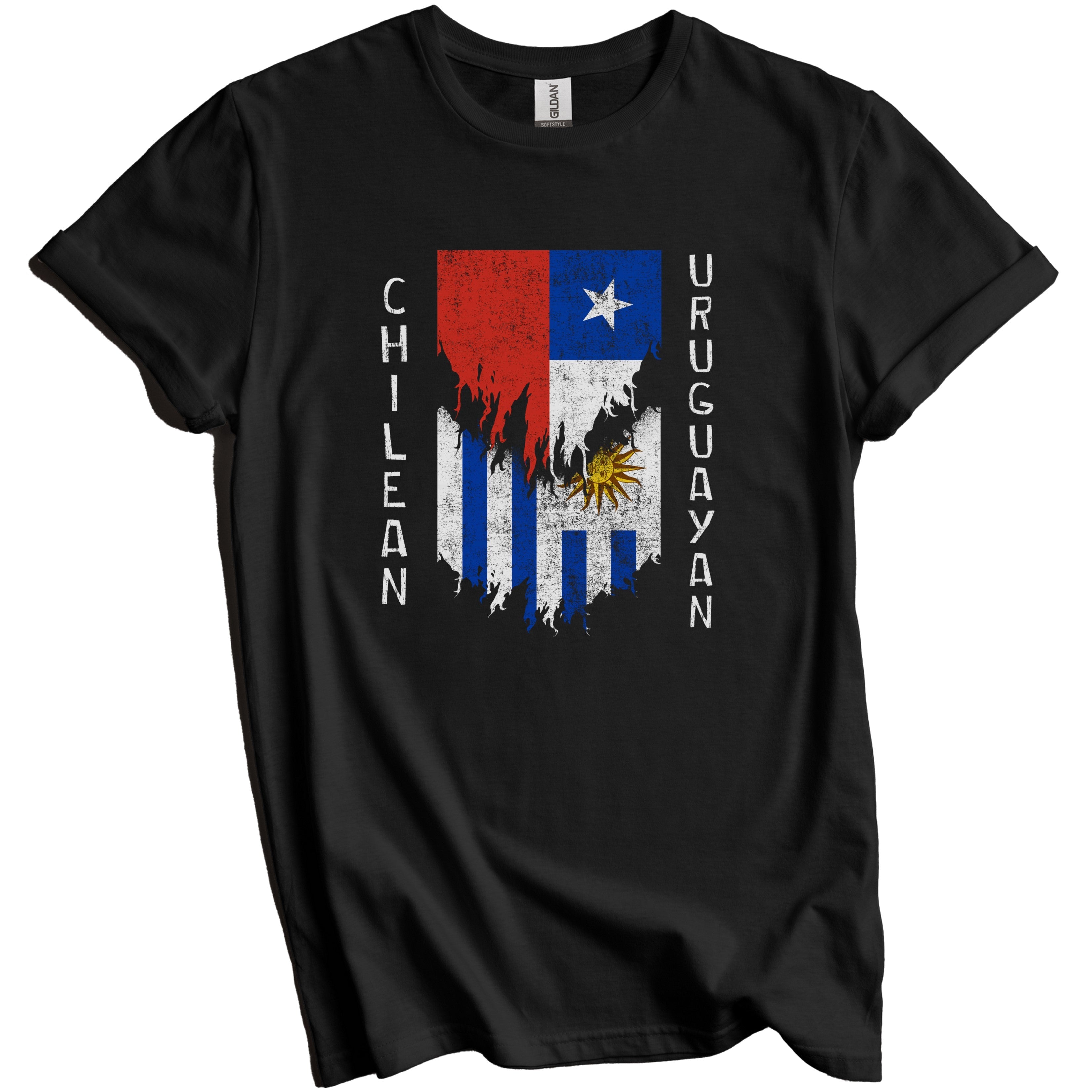 Chilean Uruguayan Flags Ripped Torn Chile Uruguay T-Shirt – Really ...
