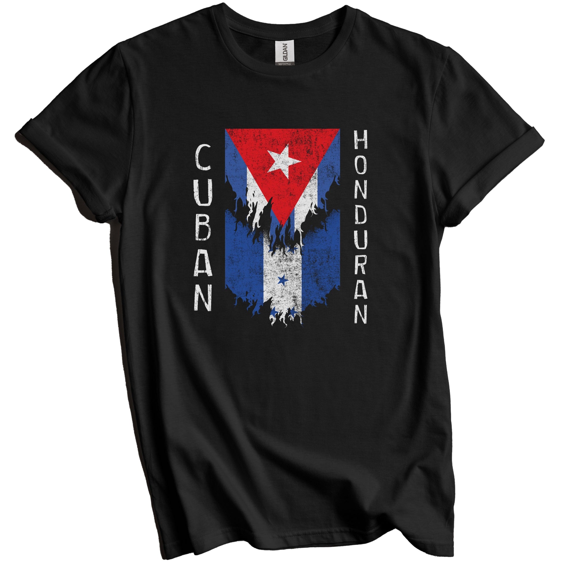 Cuban Honduran Flags Ripped Torn Cuba Honduras T-Shirt