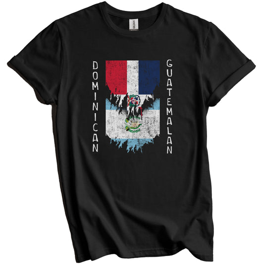 Dominican Guatemalan Flags Ripped Torn Dominican Republic Guatemala T-Shirt