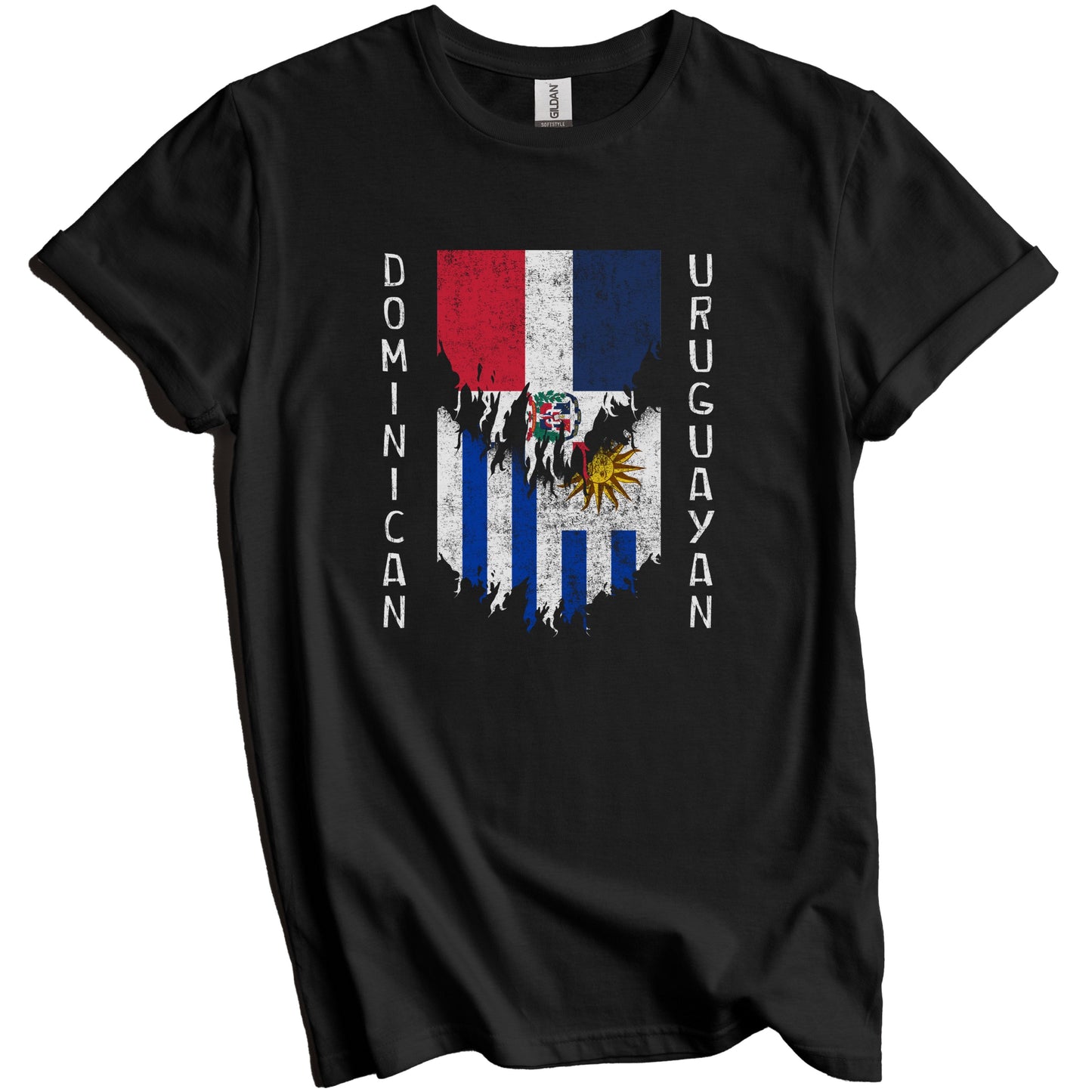 Dominican Uruguayan Flags Ripped Torn Dominican Republic Uruguay T-Shirt