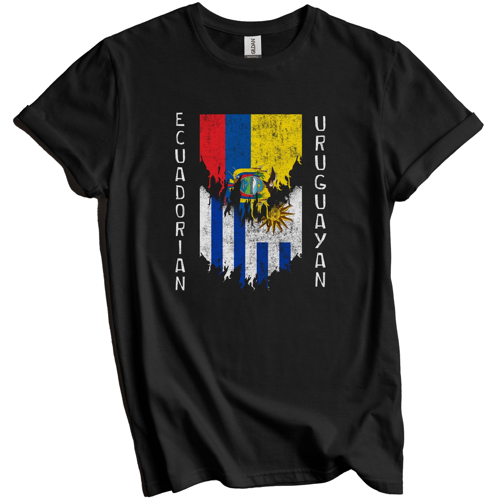 Ecuadorian Uruguayan Flags Ripped Torn Ecuador Uruguay T-Shirt