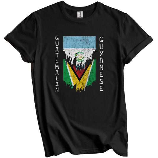 Guatemalan Guyanese Flags Ripped Torn Guatemala Guyana T-Shirt