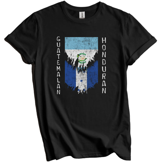 Guatemalan Honduran Flags Ripped Torn Guatemala Honduras T-Shirt