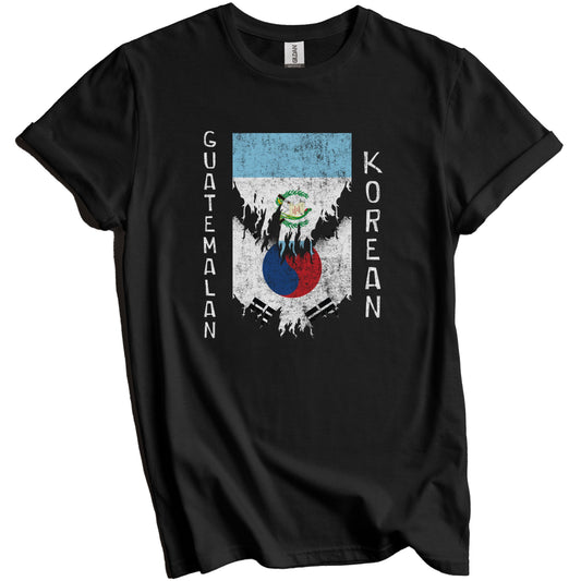 Guatemalan Korean Flags Ripped Torn Guatemala South Korea T-Shirt