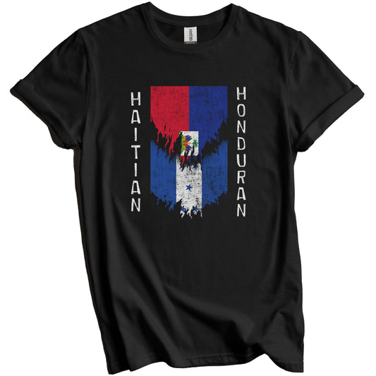 Haitian Honduran Flags Ripped Torn Haiti Honduras T-Shirt