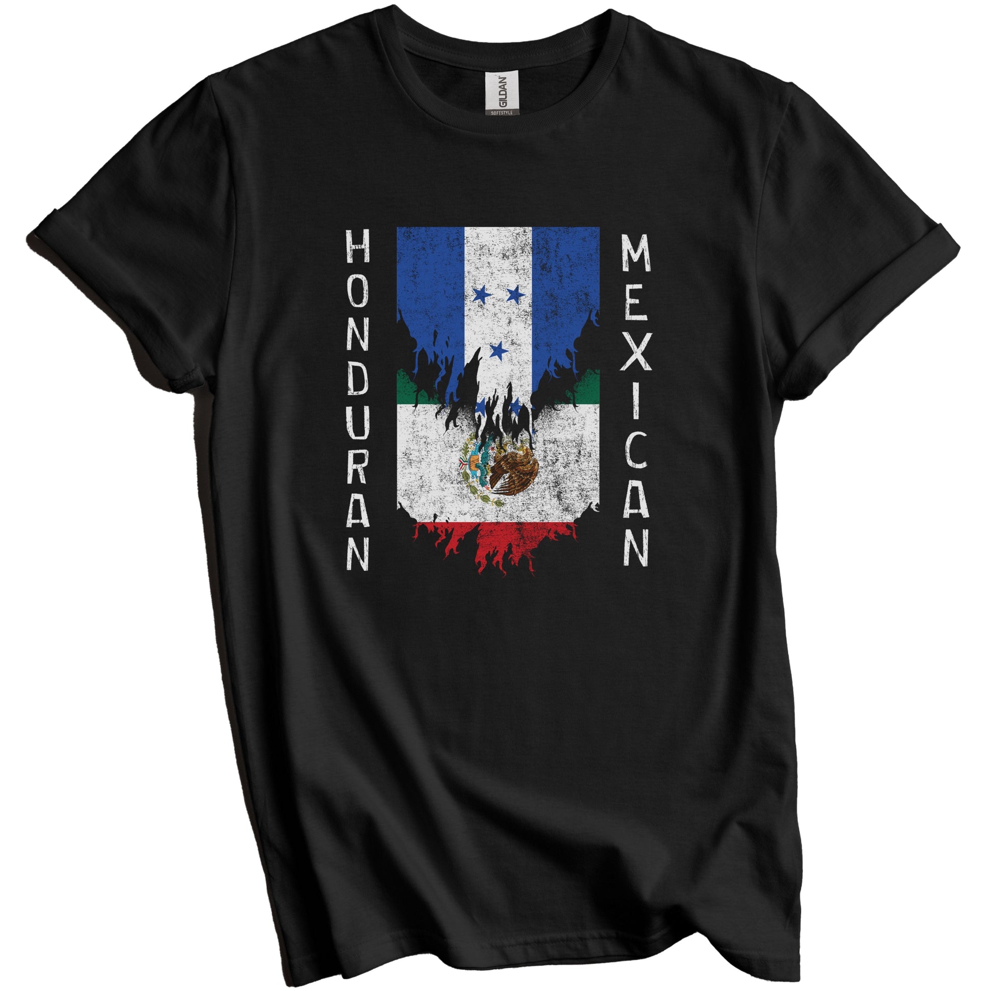 Honduran Mexican Flags Ripped Torn Honduras Mexico T-Shirt