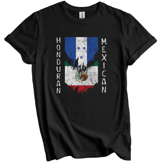 Honduran Mexican Flags Ripped Torn Honduras Mexico T-Shirt
